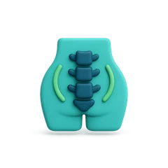 Icono de columna lumbar, indicación de Fleko para el dolor de espalda baja