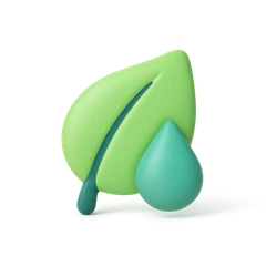 Icono de hoja con gota: composición natural de Fleko sin parabenos